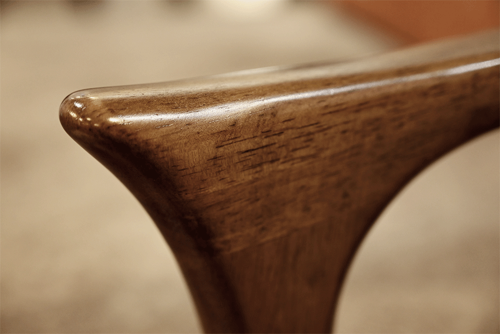 Close-up of handcrafted wooden furniture