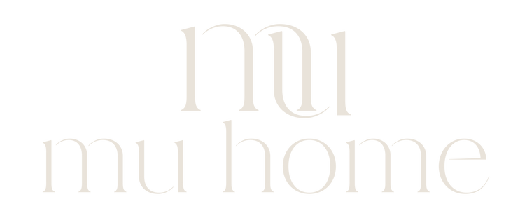 Logo of 'mu home' in a stylized font on a white background